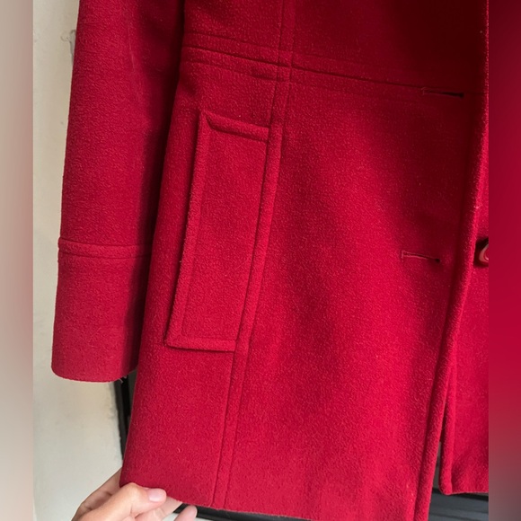 Red Wool Blend Single Breasted Pea coat - London Fog - Rare Vintage Find! - Picture 7 of 8